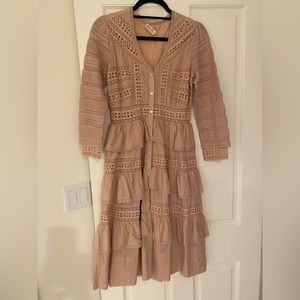 LoveShackFancy Dusty Pink Blush Eyelet Dress